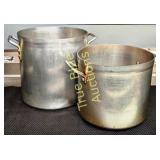 Two Stainless Steel Cooking Pots with Handles