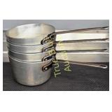 Set of Four Stainless Steel Measuring Cups with Ha