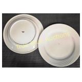 Set of Two White Ceramic Plates with Simple Design