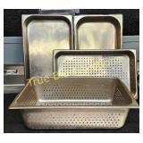 Set of Four Stainless Steel Perforated and Solid T
