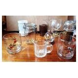 Assorted Vintage Glassware Collection with Floral