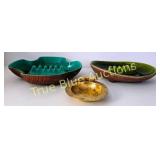 Set of Three Vintage Ashtrays in Various Materials