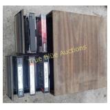 VHS Tapes and Wooden Storage Box