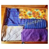 Box of Various Fabric Pieces in Assorted Colors an