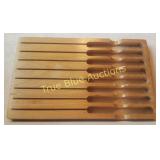 Wooden Cutlery Tray with Multiple Slots for Organi