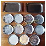 Stanhome Hostess Party Metal Trays and Coasters Se