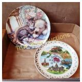 Two Decorative Collector Plates Featuring Pets and