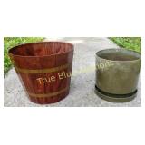 Wooden and Metal Planters
