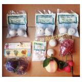 Assorted Craft Items Including Wooden Knobs and De