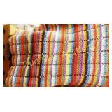 Colorful Afghan Quilt with Striped Pattern, 54' x