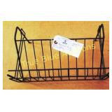 Black Wire Magazine Rack with Handle for Storage a
