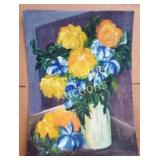 Vibrant Floral Still Life Oil Painting on Canvas