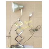 Vintage Adjustable Scissor Arm Desk Lamp with Bras