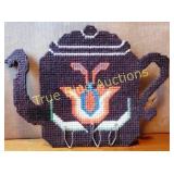 Decorative Cross-Stitch Teapot Wall Hanging with H