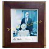 Framed Signed Photograph of George and Barbara Bus