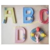 Colorful Plastic Alphabet Letters and Shapes for E