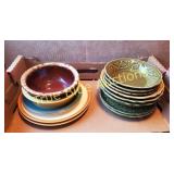 Set of Assorted Ceramic Bowls and Plates in Variou