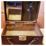 Vintage Brown Leatherette Jewelry Box with Compart