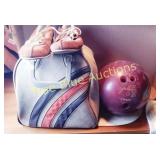 Vintage Bowling Ball with Bag and Shoes Set