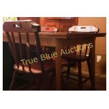 Wooden Dining Table with Four Matching Chairs Set