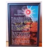 Framed Footprints Poem Wall Art with Colorful Desi