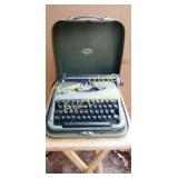 Vintage Green Portable Typewriter with Case and Bl