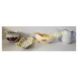Set of Four Vintage Ceramic Serving Pieces with Fl