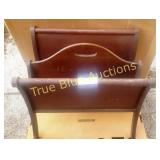 Vintage Wooden Magazine Rack with Curved Design an