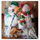 Christmas Decoration Set with Snowmen, Bells, and