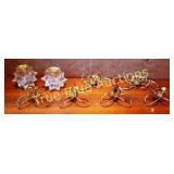 Set of Vintage Candle Holders and Decorative Claw