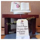 Ceramic Display Table with The Lord's Prayer Book