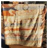 Vintage Embroidered Tablecloth with Floral Design