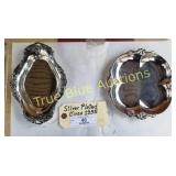 Two Silver Plated Dishes Circa 1955 with Ornate De