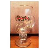 Set of Vintage Holiday Glasses with Festive Design