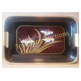 Decorative Serving Trays: Vintage Metal, Enamel, a