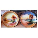 Vintage Decorative Bowls with Scenic Landscape Des