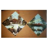Two Vintage Landscape Paintings Featuring Deer and