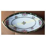 Hand Painted Nippon Porcelain Dish with Floral Des