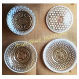 Set of Four Vintage Milk Glass Bowls with Lids