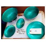 Reed & Barton Silver Plated Bowls Set with Turquoi