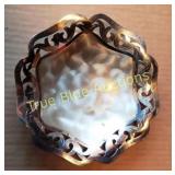 Decorative Metal Bowl with Intricate Cut-Out Desig