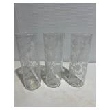 Lot of Three Vintage Drinking Glasses