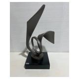 Vintage Metal Sculpture with Base
