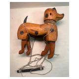 Vintage Wooden Figural Dog Puppet