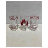 Lot of Three Vintage Drinking Glasses