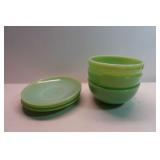 Vintage Fire King Jadeite Green Bowl Saucer Lot