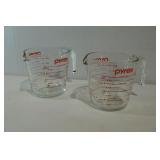 Pyrex Glass Measuring Cup Lot 2 Cup 2 PCS