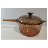 Vintage Corning Visionware Brown Glass Saucepan