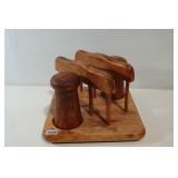 Vintage Good Wood Napkin Holder and S&P Shakers...