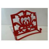 Red Cast Enamel Cook Book Holder